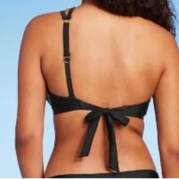 NWT Wild Fable Women's Cut Out One Shoulder Bikini Top Black - Picture 4 of 4